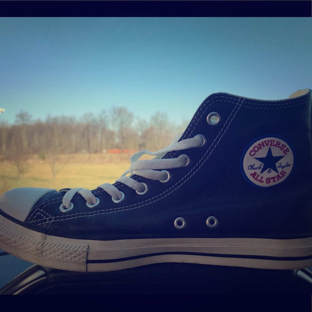 All leather converse high tops